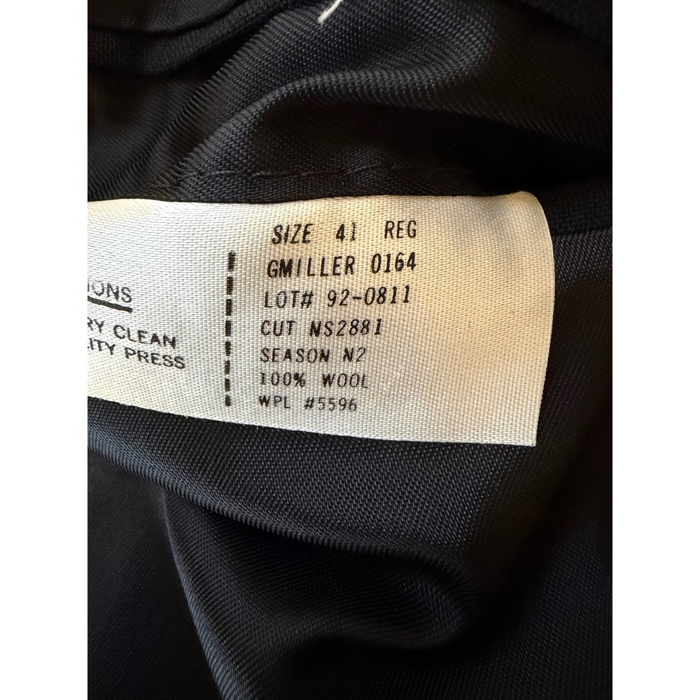 Nordstrom Black 2 Piece Tuxedo 41R 36 wool Suit Notch Lapel Satin Formal Wedding - Picture 12 of 16